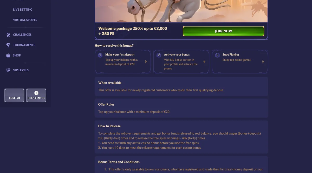 Seite Welcome Bonuses von Diva Spin mit den vier Einzahlungsstufen, Stand Oktober 2026