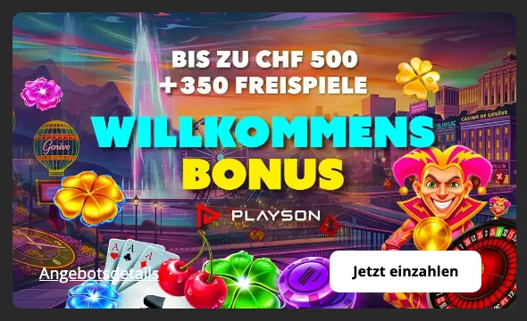 Willkommensbonus von PASINO.ch: bis CHF 500 und 350 Freispiele auf der Angebotsseite, Stand Oktober 2026