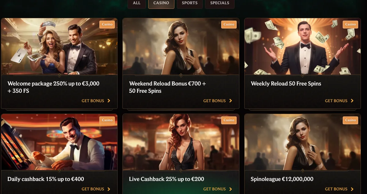 Aktionsseite von CrownPlay mit Willkommenspaket, Weekend Reload, Weekly Reload, Daily Cashback und Live Cashback, Stand Oktober 2026