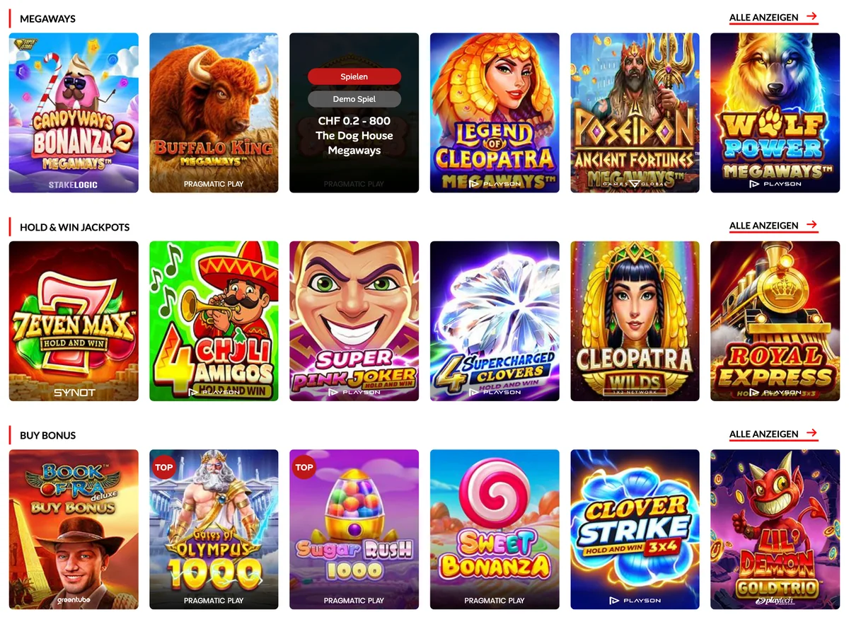 Slot-Rubriken Megaways, Hold and Win Jackpots und Buy Bonus bei 7melons, Demo-Knopf beim Überfahren