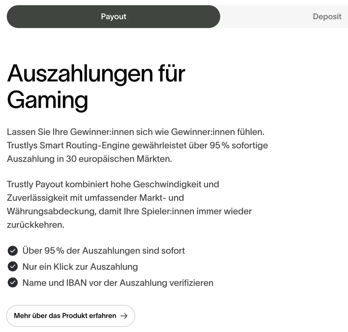 Gaming-Seite von Trustly für Geschäftskunden: über 95 % sofortige Auszahlungen in 30 europäischen Märkten