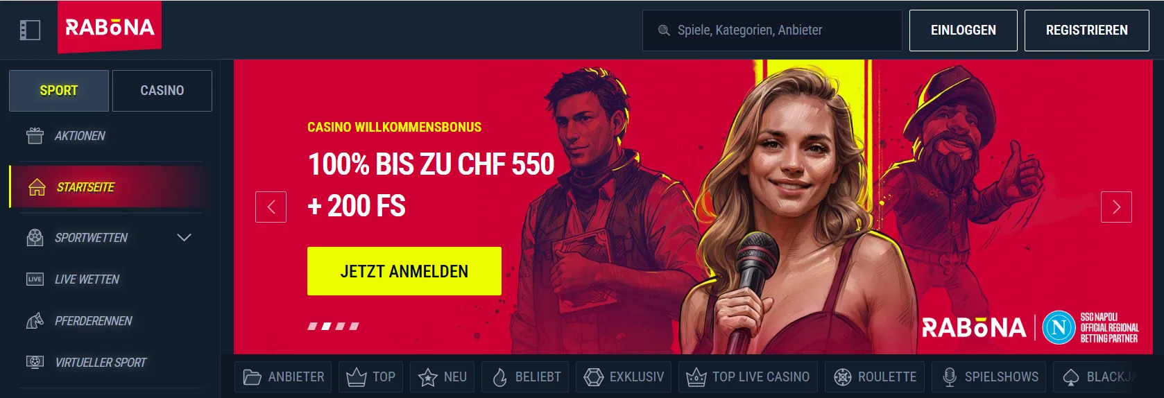 Bonusangebot im Rabona Casino