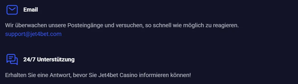 Jet4Bet Casino Hilfezentrum: Kundensupport und FAQ für Spieler