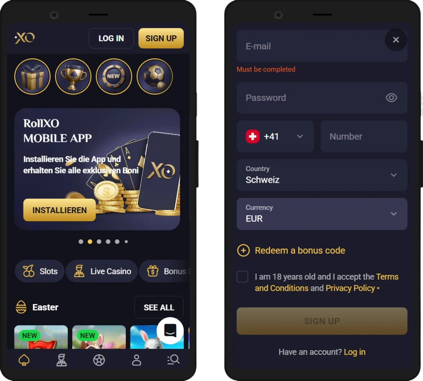 RollXO Casino Mobile App – Optimierte Web-Version für Smartphones