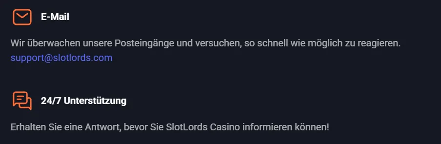 SlotLords Casino Hilfezentrum: 24/7 Kundensupport und FAQ für Spieler