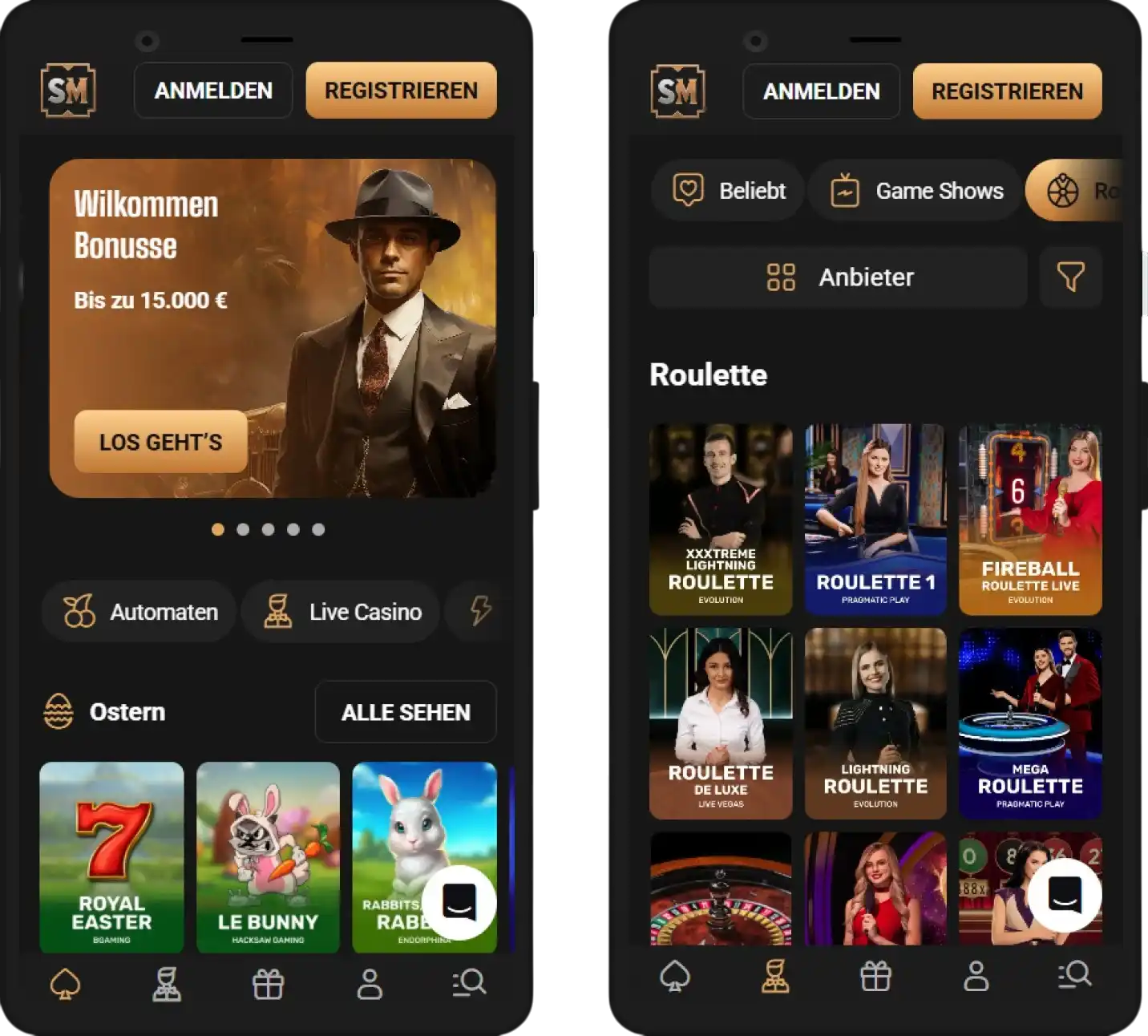 SlotMafia Casino Mobile App für Smartphone und Tablet
