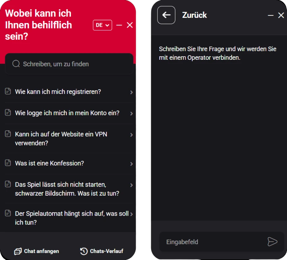 Vulkanspiele Casino Hilfezentrum und Kundensupport